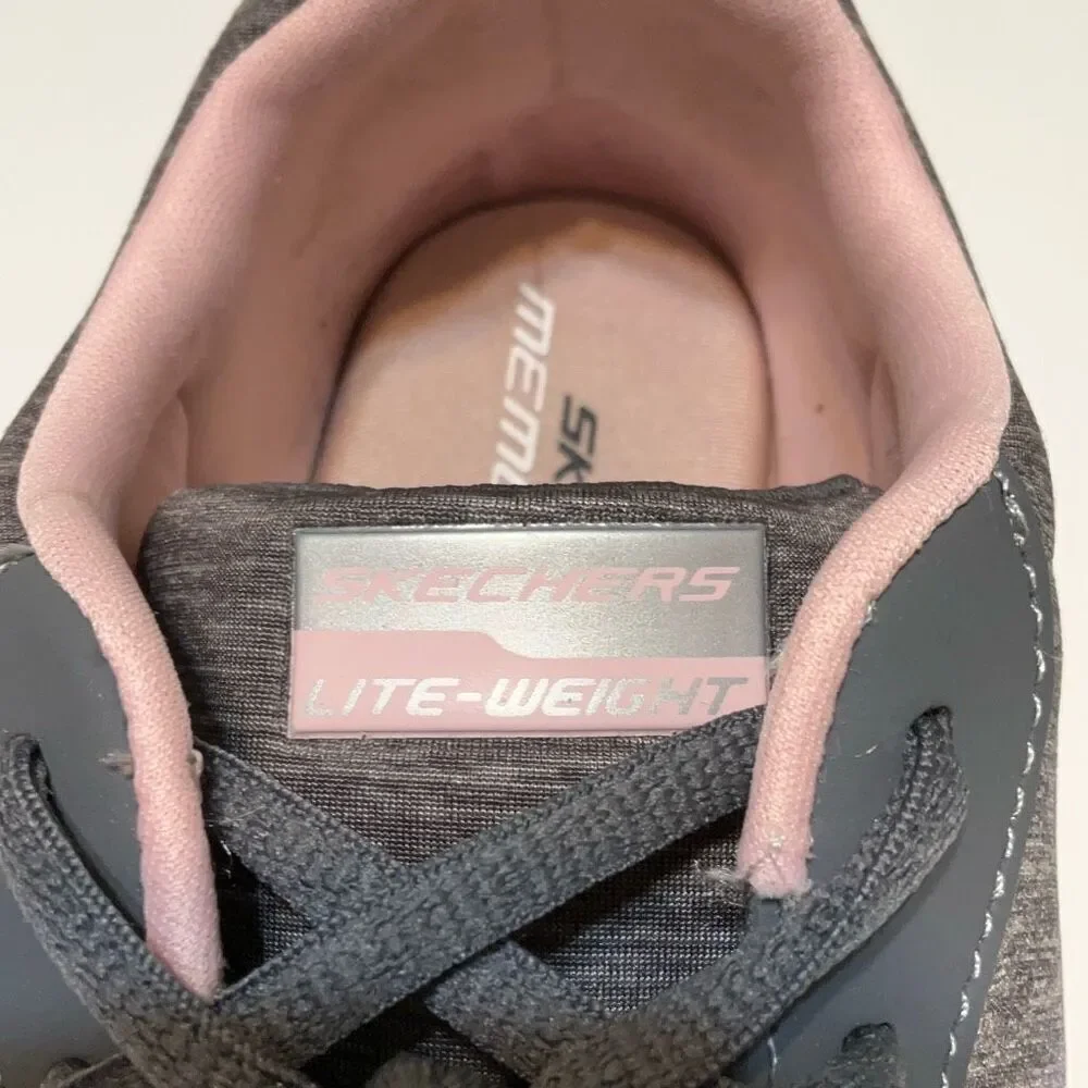 Skechers Skech-Air Grey and Pink Sneakers, 9. Memory Foam